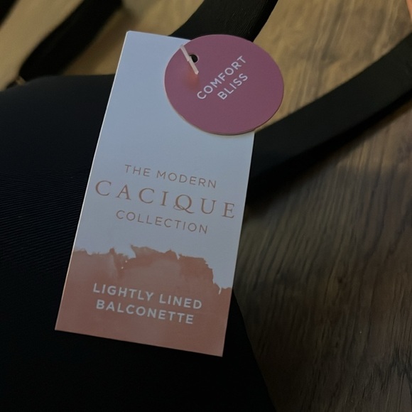 The Modern Cacique Collection Lightly Lined Balconette Bra 46DDD Black Underwire - Picture 6 of 11